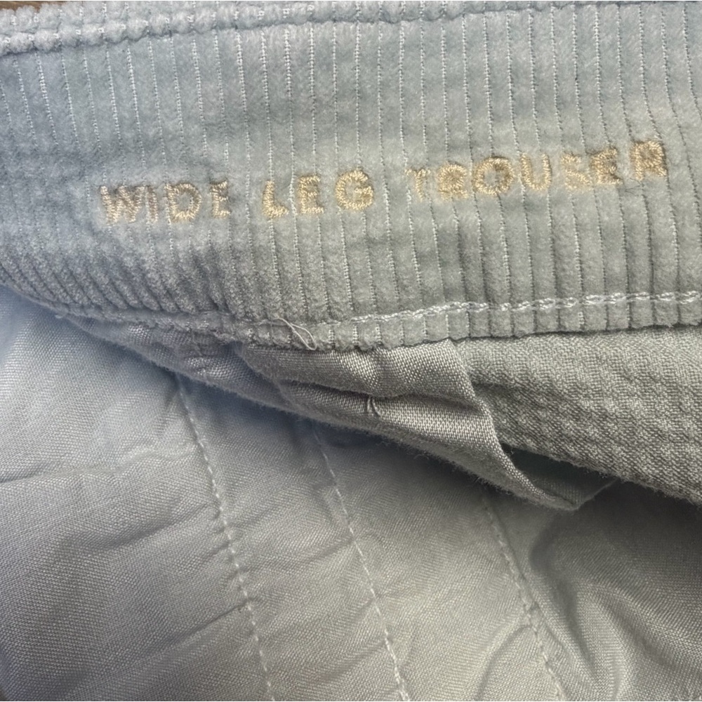 American Eagle Wide Leg Trouser Pants Womens 4 Light Blue Corduroy Baggy - Picture 11 of 13
